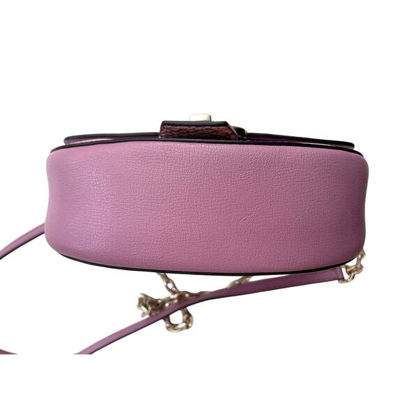 Kate Spade Robyn Exotic Leather Print Chain Saddle Bag Dust Bag EUC - Picture 12 of 14